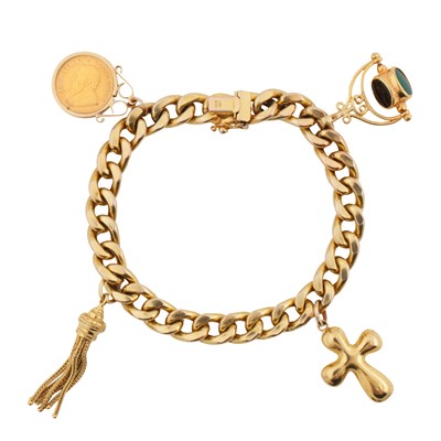 Lot 222 - A charm bracelet