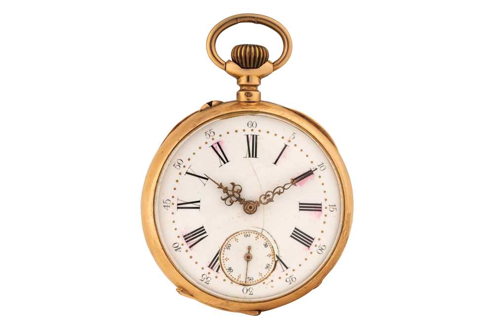 Lot 477 - French 18k Gold Open-Faced Pocket Watch