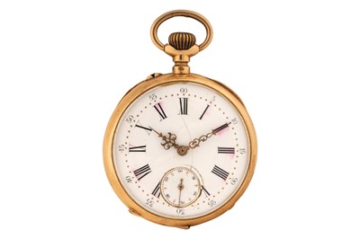 Lot 477 - French 18k Gold Open-Faced Pocket Watch