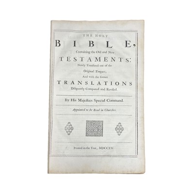 Lot 16 - Bible [English] The Holy Bible, Containing the Old and New Testaments…, 1715