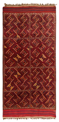 Lot 88 - An antique fine Beshir carpet, Turkmenistan, approx: 293cm. x 187cm