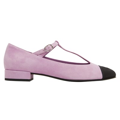 Lot 52 - Chanel Lilac CC T Bar Flat Pump - Size 40.5