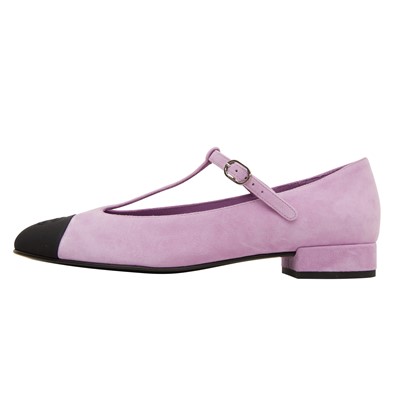 Lot 52 - Chanel Lilac CC T Bar Flat Pump - Size 40.5