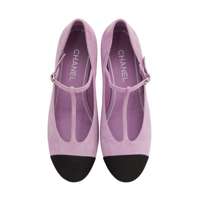 Lot 52 - Chanel Lilac CC T Bar Flat Pump - Size 40.5