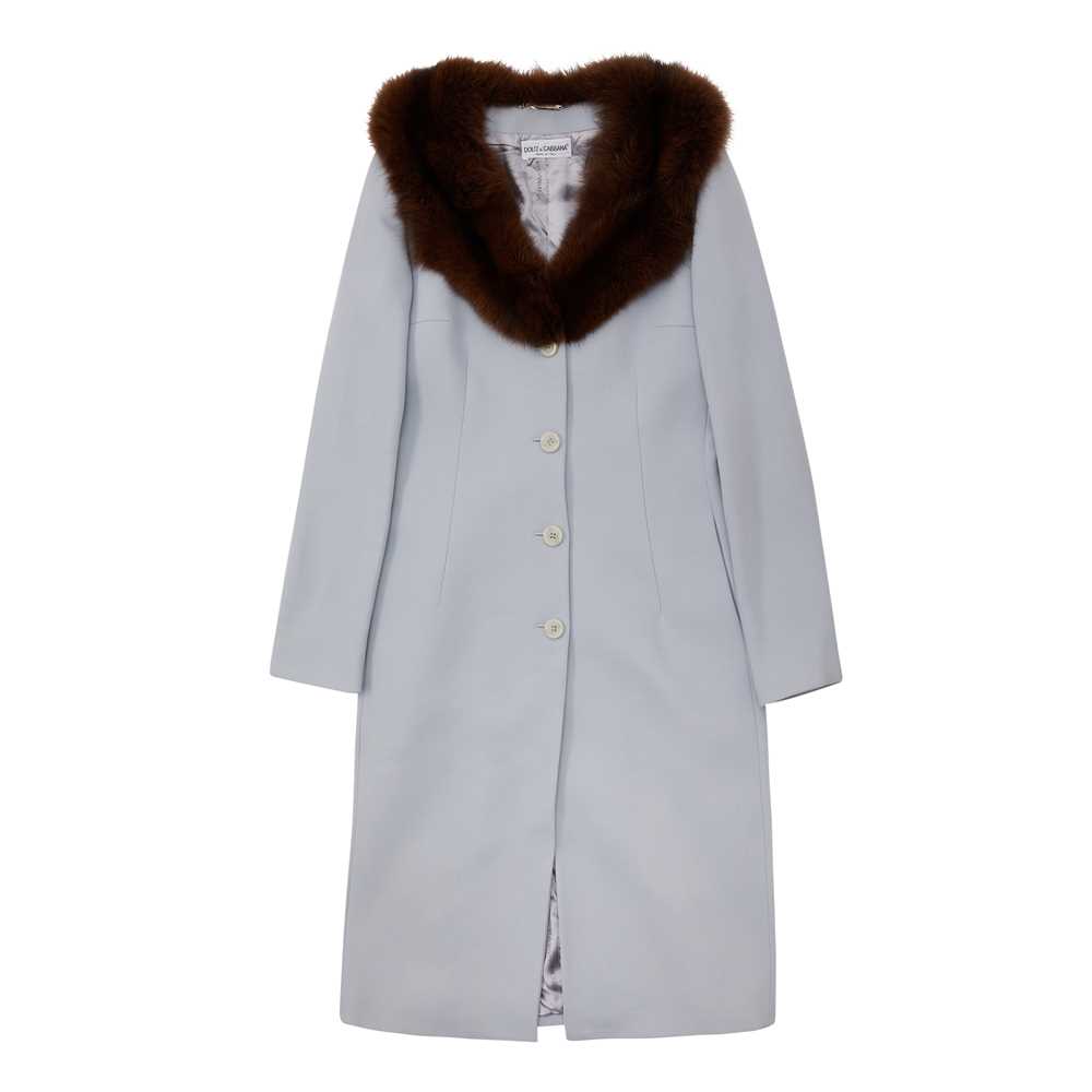Lot 56 - Dolce & Gabbana Grey Wool Midi Coat - Size 46