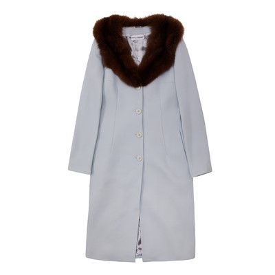 Lot 56 - Dolce & Gabbana Grey Wool Midi Coat - Size 46