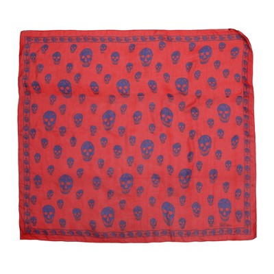 Lot 503 - Alexander McQueen Red Skull Silk Scarf