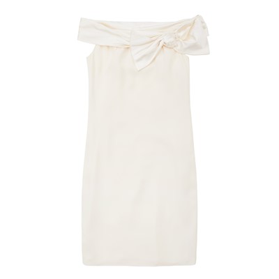 Lot 680 - Valentino Cream Silk Crepe Column Dress - Size 10