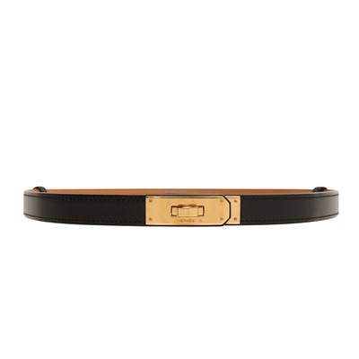 Lot 173 - Hermes Black Box Kelly 18 Belt