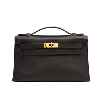 Lot 192 - Hermes Black Swift Kelly Pochette
