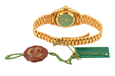 Lot 437 - Lady's Rolex 18k Gold Bracelet Watch