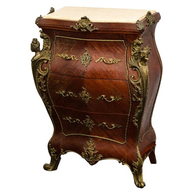 Lot 335 - A Louis XV style mahogany bombe chest