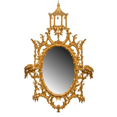 Lot 506 - A Chinese Chippendale style giltwood wall mirror