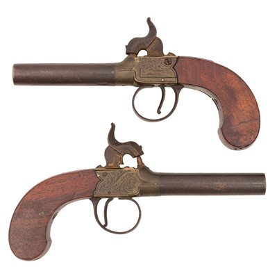 Lot 182 - Pair of Georgian percussion pocket pistols