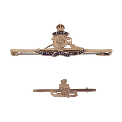 Lot 265 - Two Royal Artillery sweetheart brooches