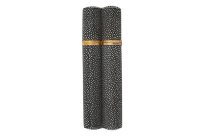 Lot 514 - An early 20th century shagreen and silver gilt mounted cigar case