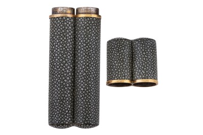 Lot 514 - An early 20th century shagreen and silver gilt mounted cigar case