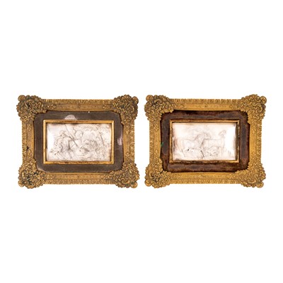 Lot 182 - A pair of French silver plaques, by Jacques-Frederic Kirkenstein