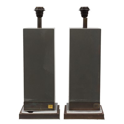Lot 264 - A pair of Jean Claude Mahey lacquered lamps