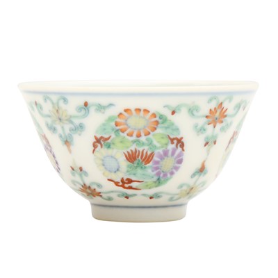 Lot 595 - A Chinese doucai 'chrysanthemum' wine cup, Republic period