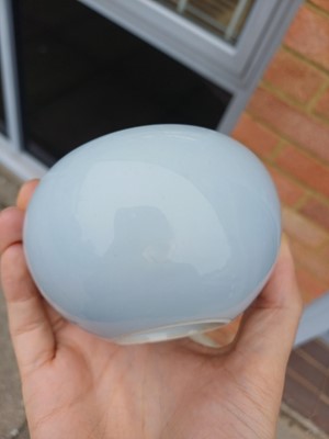 Lot 59 - A fine and rare Chinese clair-de-lune-glazed water pot, Qing dynasty, 17th/18th century