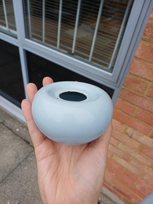 Lot 59 - A fine and rare Chinese clair-de-lune-glazed water pot, Qing dynasty, 17th/18th century