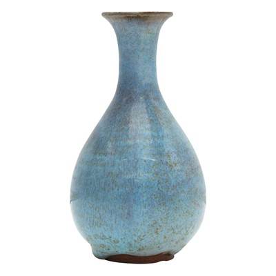 Lot 73 - A rare Chinese Junyao pear-shaped vase, yuhuchunping, Jin / Yuan dynasty