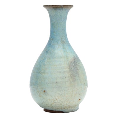 Lot 73 - A rare Chinese Junyao pear-shaped vase, yuhuchunping, Jin / Yuan dynasty