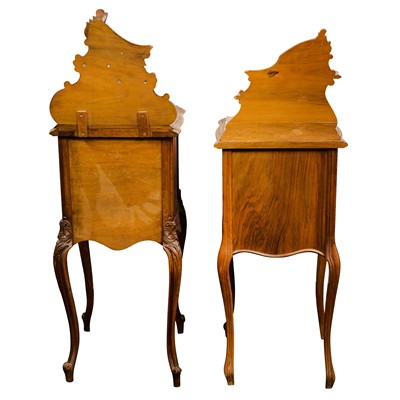 Lot 26 - Two French walnut bedside tables