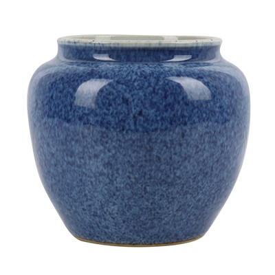 Lot 115 - A Chinese powder-blue-glazed jar, Qing Dynasty, 19th century
