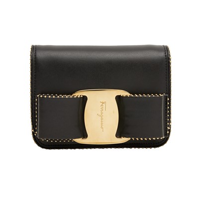 Lot 166 - Ferragamo Black Mini Vara Bow Crossbody Bag
