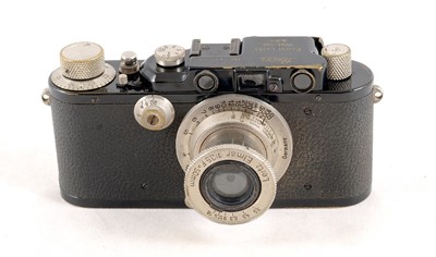 Lot 244 - Black Leica III Camera with 50mm Elmar Lens.