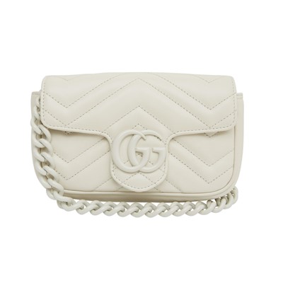 Lot 229 - Gucci Ivory GG Marmont Super Mini Belt Bag