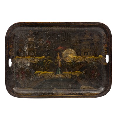 Lot 469 - A Regency Chinoiserie decorated toleware tea tray