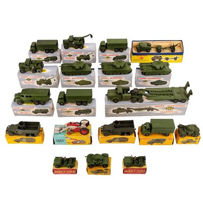 Lot 73 - A group of Ninteen boxed Dinky military vehicles together with a Corgi No 53 tractor.