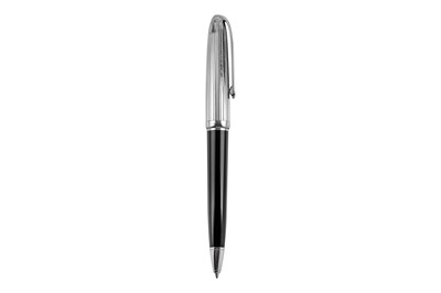 Lot 510 - Cartier platinum plated and black lacquered ballpoint pen