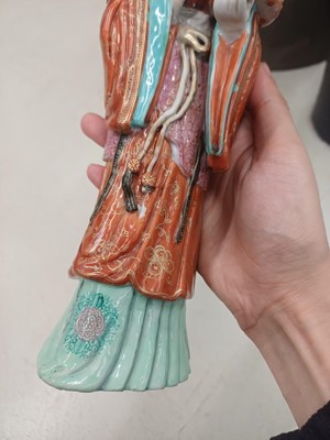 Lot 70 - A rare Chinese famille-rose 'Court Lady' flat-back wall vase, Qing dynasty, Qianlong period