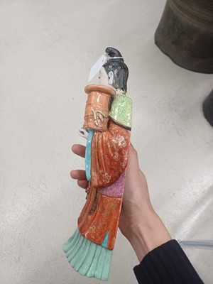 Lot 70 - A rare Chinese famille-rose 'Court Lady' flat-back wall vase, Qing dynasty, Qianlong period