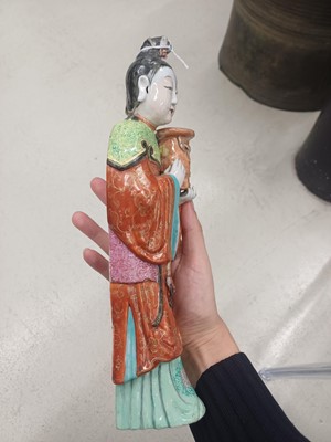 Lot 70 - A rare Chinese famille-rose 'Court Lady' flat-back wall vase, Qing dynasty, Qianlong period