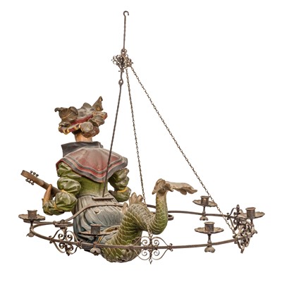 Lot 154 - A German Lüsterweibchen or 'little woman' chandelier