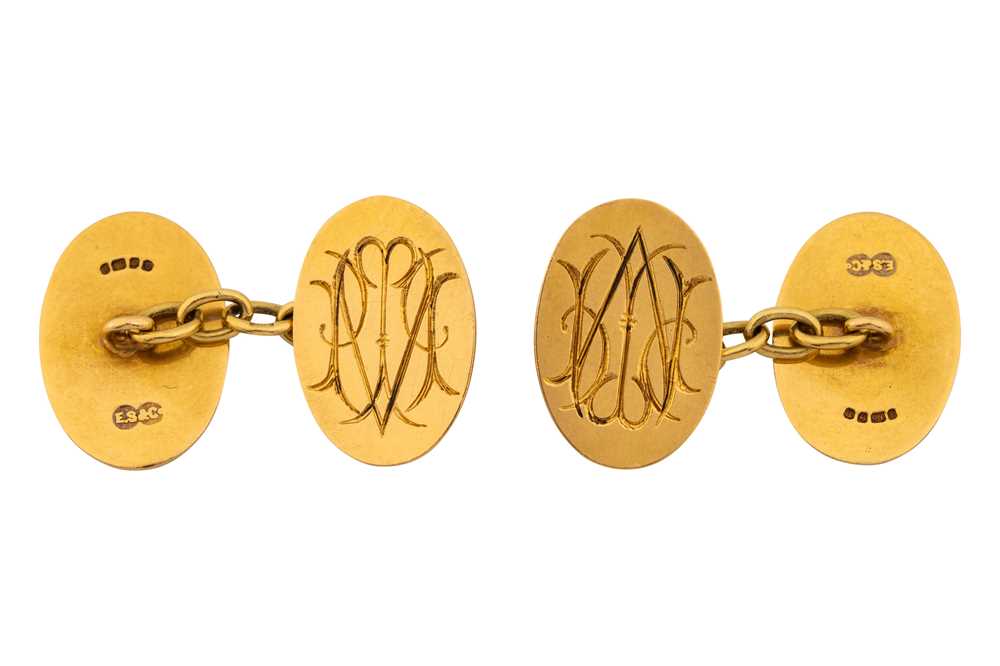 Lot 491 - A pair of monogrammed cufflinks, circa 1951