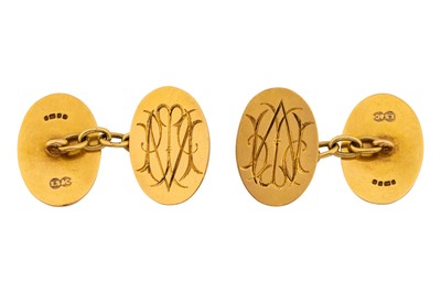 Lot 491 - A pair of monogrammed cufflinks, circa 1951