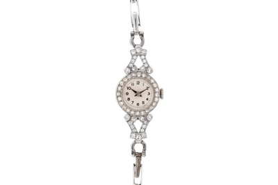 Lot 459 - Lady's Art Deco Platinum and Diamond Cocktail Watch