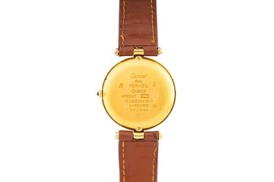 Lot 442 - Lady's Cartier Silver-Gilt Wristwatch