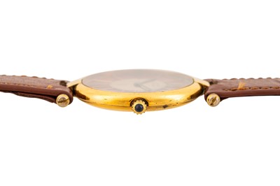Lot 442 - Lady's Cartier Silver-Gilt Wristwatch