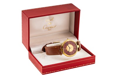 Lot 442 - Lady's Cartier Silver-Gilt Wristwatch