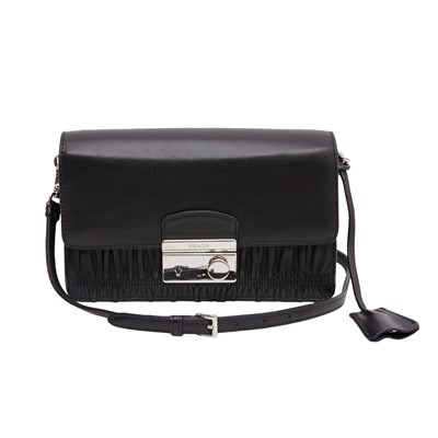 Lot 252 - Prada Black Gaufre Crossbody Bag