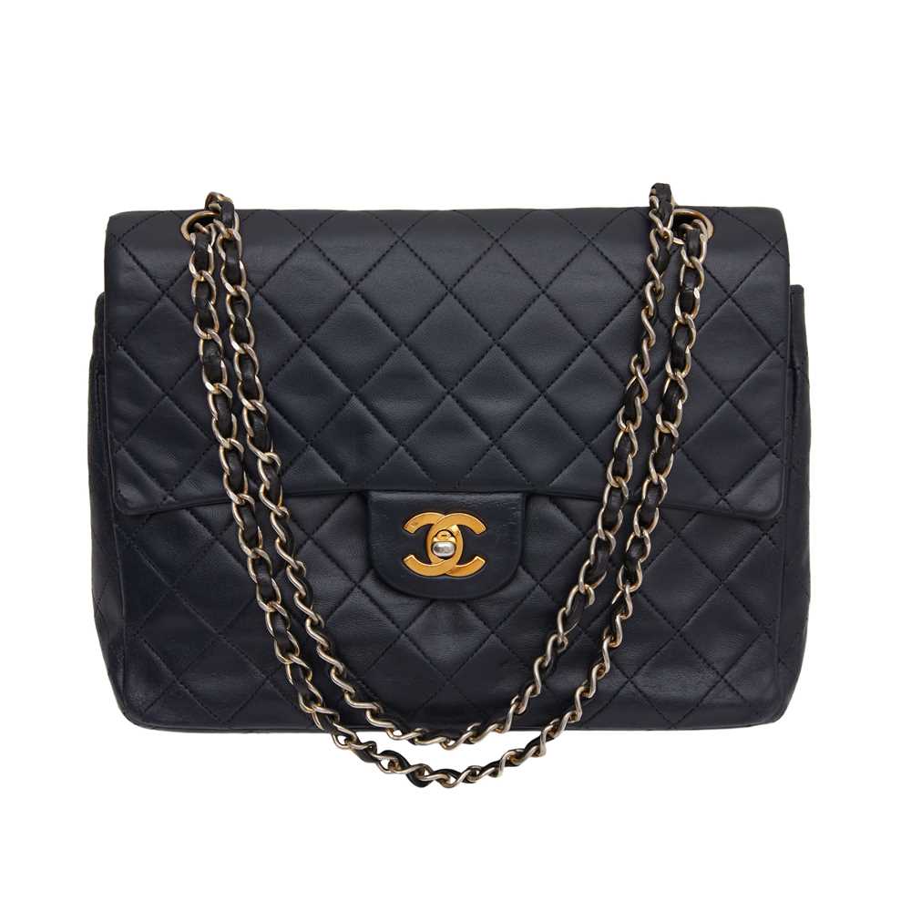 Lot 91 - Chanel Navy Medium Double Flap Bag
