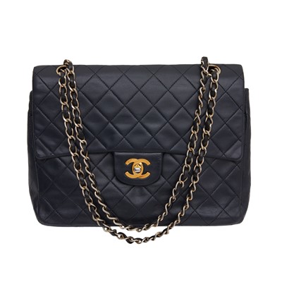 Lot 91 - Chanel Navy Medium Double Flap Bag