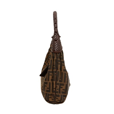 Lot 104 - Fendi Brown FF Zucca Hobo Bag